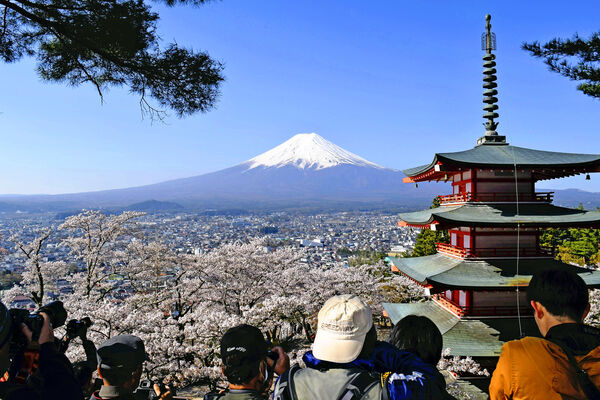 ▲▼日本山梨縣新倉山淺間公園。（圖／達志影像／美聯社）