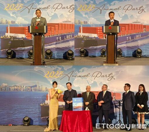 d8616738 ▲左上圖德翔海運副董事長陳劭翔致詞;右上圖德翔海運總經理涂鴻麟上台致詞;下圖邀請貴賓驗船中心董長林國顯(左二)幫忙抽獎。(圖/記者張佩芬攝)