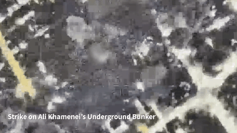 ▲▼ 以色列轟炸伊朗最高領袖哈米尼軍事地堡。（圖／翻攝自X@IDF）
