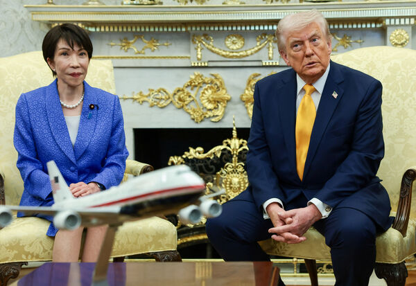 d8666641-2 ▲▼美國總統川普在白宮會晤日本首相高市早苗。(圖/路透社)