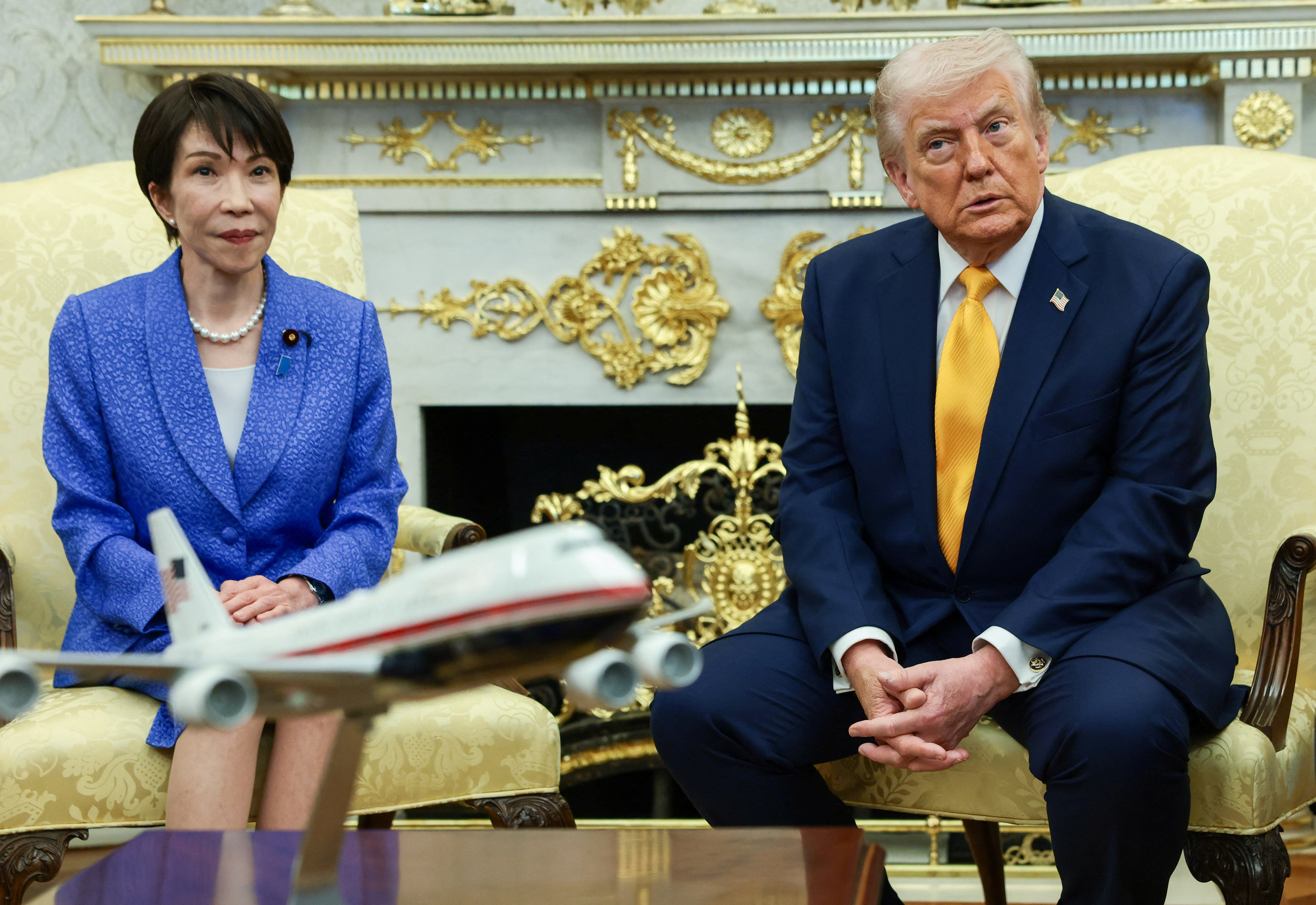 ▲▼美國總統川普在白宮會晤日本首相高市早苗。（圖／路透社）