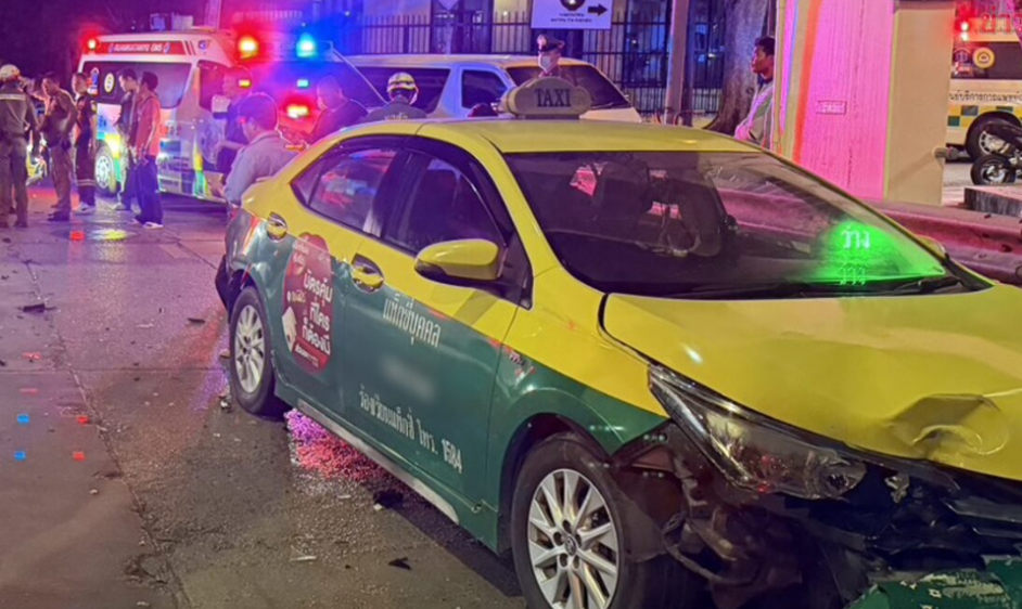 8671447 ▲▼情侶摔車倒地!下秒遭計程車「卷車輪底」爆頭輾斃(圖/翻攝自khaosod)