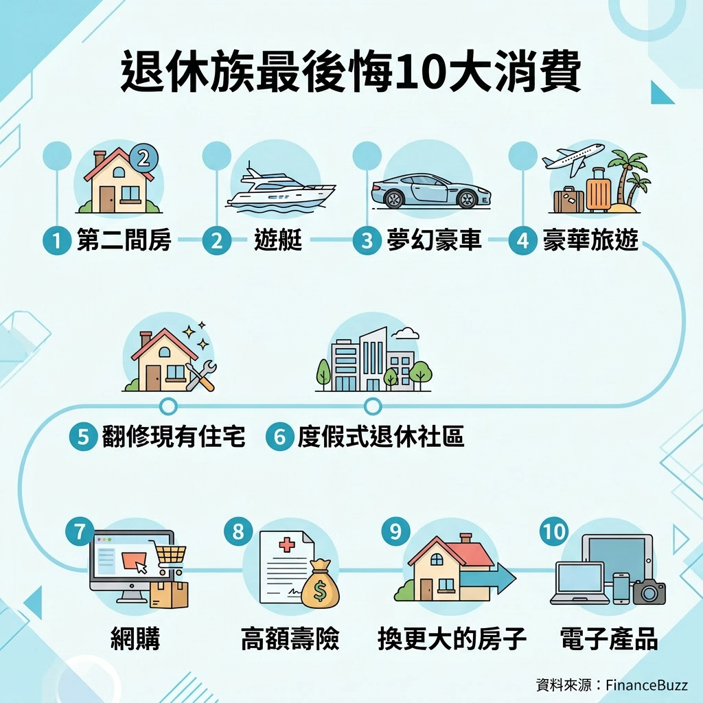 8688348-1 ▲▼有錢別亂花!外媒點名「退休族10大後悔消費」恐掏空養老金。(AI協作圖/記者吳美依製作,經編輯審核)