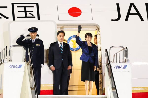 ▲▼日本首相高市早苗搭乘政府專機從羽田機場出發，稍早已抵達美國華府近郊安德魯斯空軍基地。（圖／首相官邸）