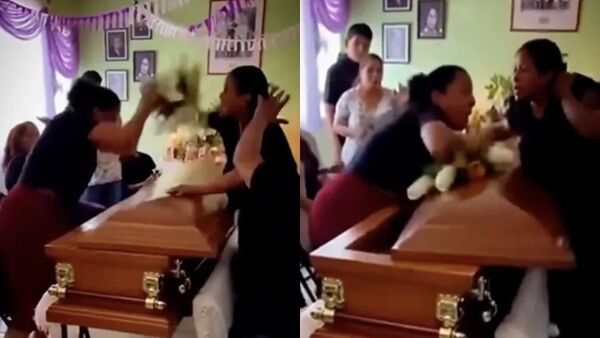 ▲▼丈夫葬禮上才知被綠了！她怒抓小三拉扯猛打「棺蓋都掀了」。（圖／翻攝X）
