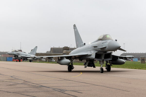 ▲▼英國皇家空軍（RAF）「颱風」戰鬥機（Typhoons）。（圖／路透）