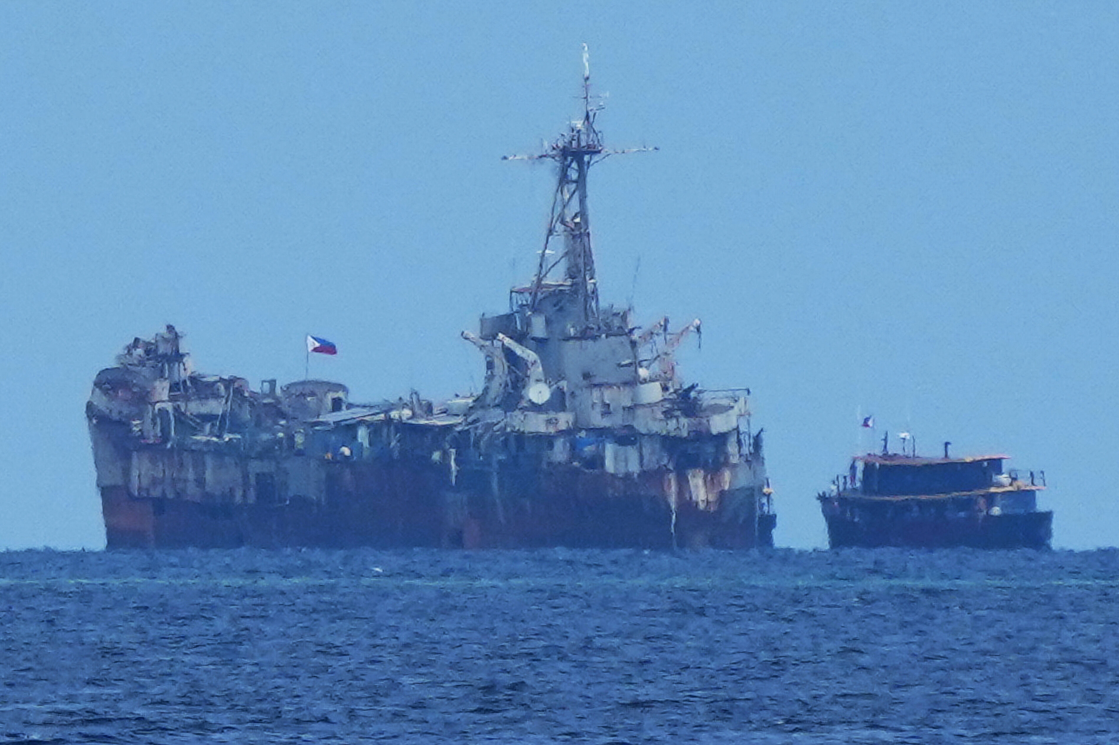 8704109-1 ▲▼菲律賓馬德雷山號(BRP Sierra Madre)登陸艦。(圖/達志影像/美聯社)