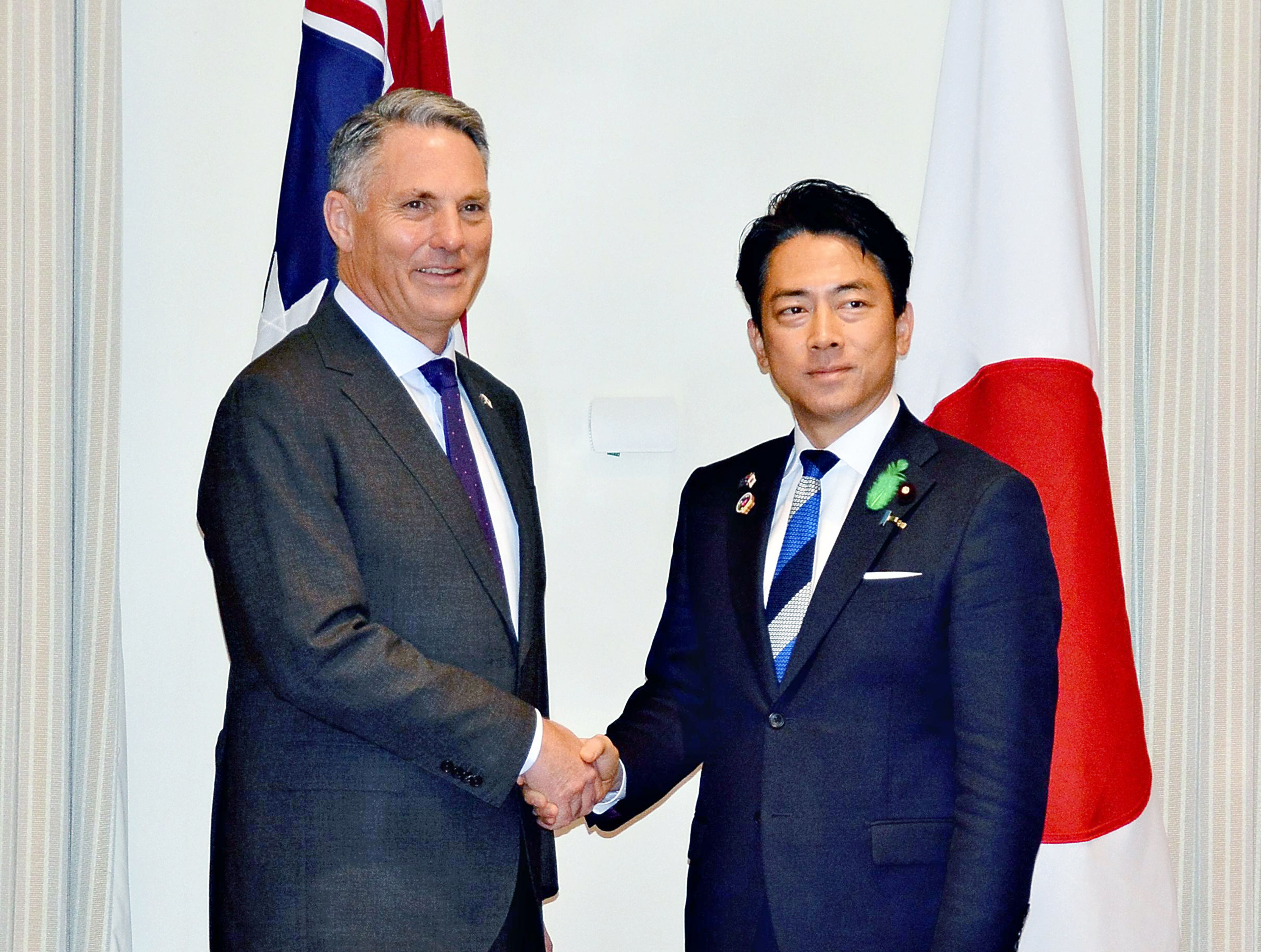 ▲▼2026年4月18日，日本防衛陳小泉進次郎前往墨爾本，與澳洲副總理兼國防部長馬勒斯進行會談。（圖／達志影像／美聯社）