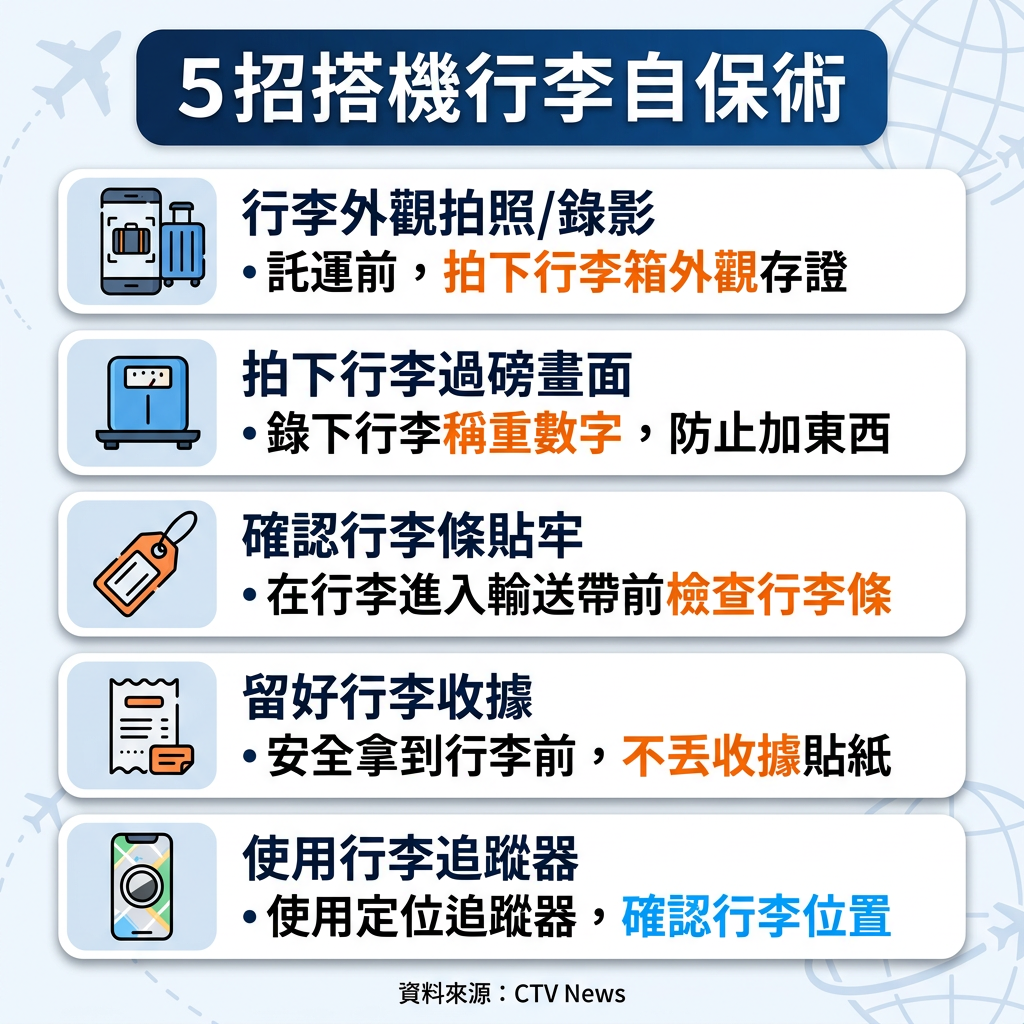 8750998-1 ▲▼5招搭機行李自保術。(AI協作圖/記者張方瑀製作,經編輯審核)