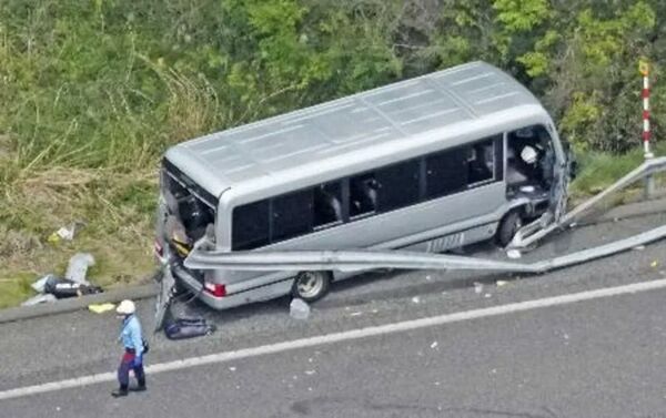 日本福島縣今日發生一起嚴重車禍造成1死26傷。（翻攝自X@kVAZ2ACQ1dnrPXy）