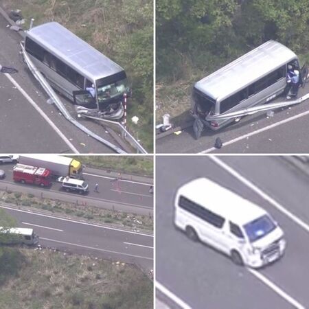 日本福島縣今日發生一起嚴重車禍造成1死26傷。（翻攝自X@Gt8VUlzRG7buafO）