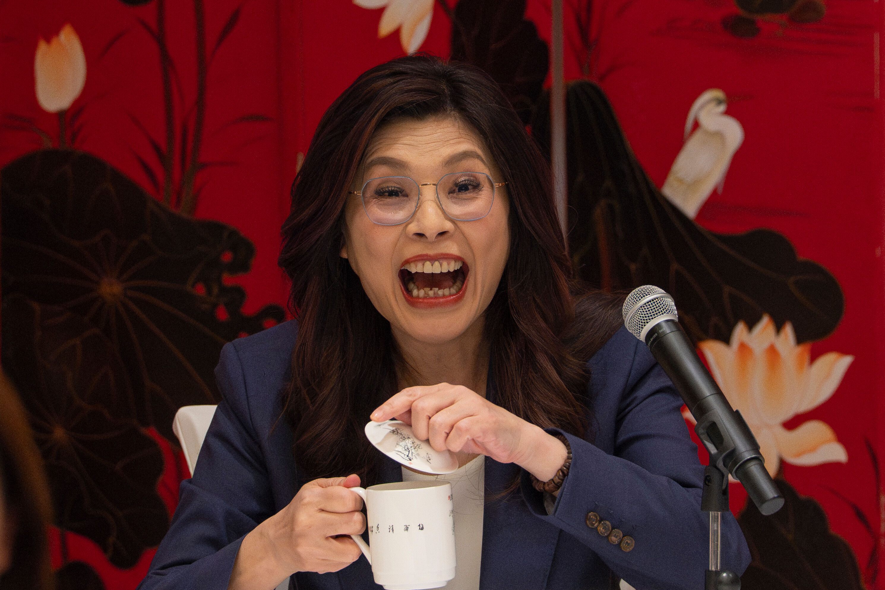 ▲▼4月10日，鄭麗文在北京召開記者會。（圖／達志影像／美聯社）