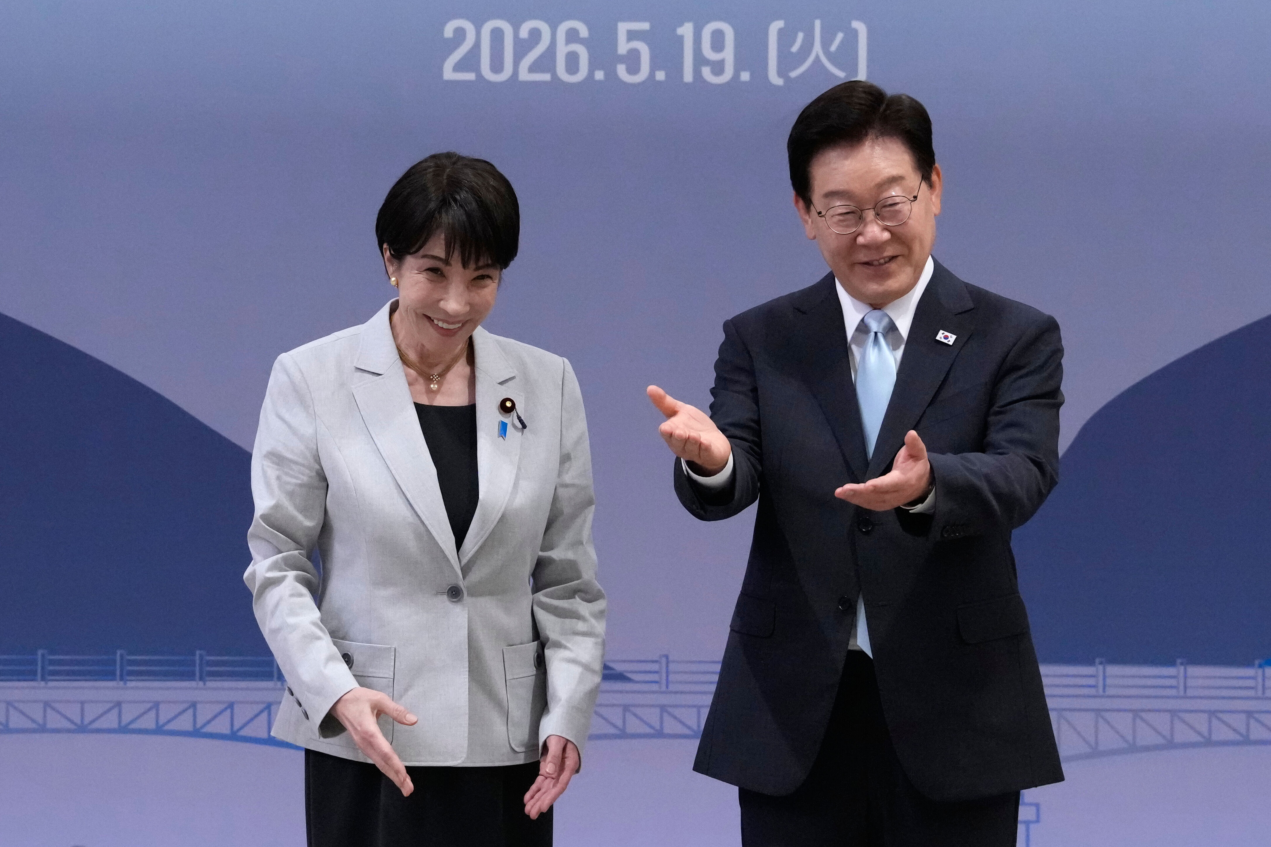 8748681 ▲▼日本首相高市早苗、南韓總統李在明19日在南韓慶尚北道安東進行會談。(圖/達志影像/美聯社)
