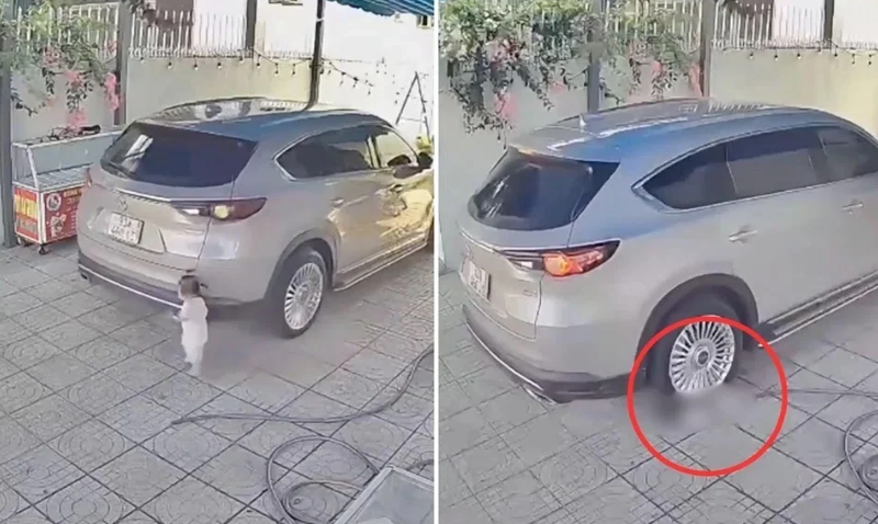 8757256-1 ▲▼越15個月大女嬰遭「倒車車輛」輾斃畫面曝!。(圖/翻攝自Dan Tri)