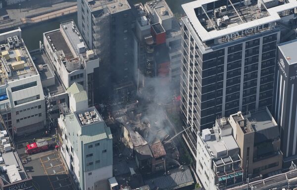 ▲▼  日本大阪火災。（圖／達志影像／美聯社）